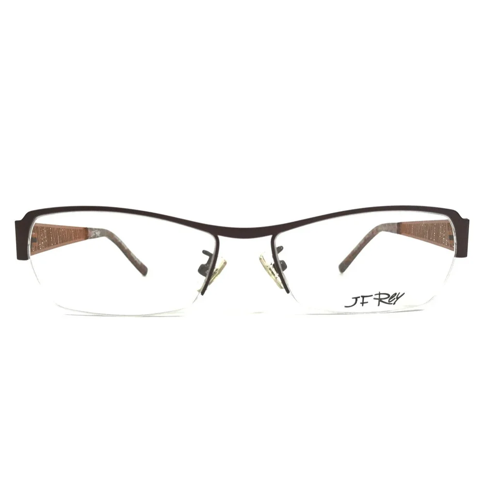 J.F. Rey Eyeglasses Frames JF2590 9560 Matte Brown Orange Half Rim 54-15-145
